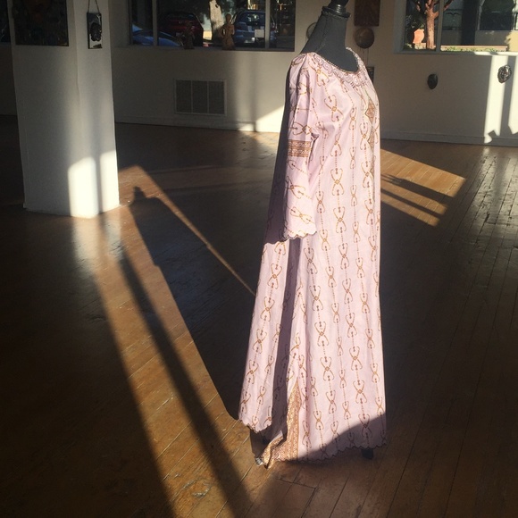 Lavender/Brown/Gold Maxi Dress/Chemise - Picture 8 of 9